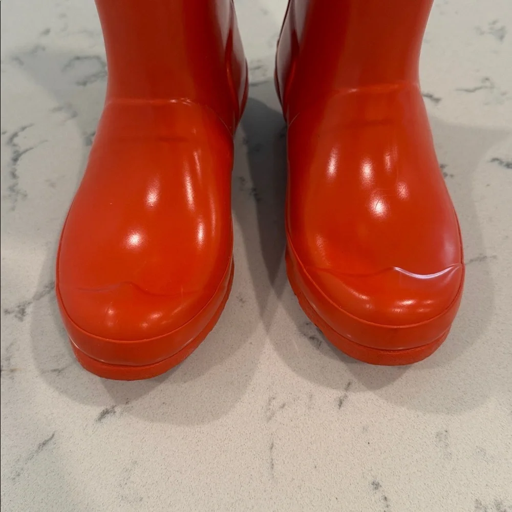 Hunter Tall Glossy Orange Rubber Rain Boots